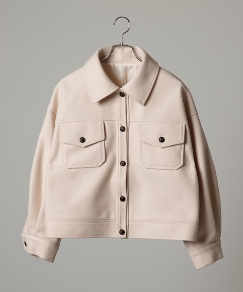 WEGO（ウィゴー）の「WEGO/【セットアップ対応商品】ビッグシルエットショートCPOブルゾンシャツジャケット（ミリタリージャケット・レディース・ブラック系その他/アイボリー/ライトブラウン/ベージュ系その他・FREE）」の21枚目の写真