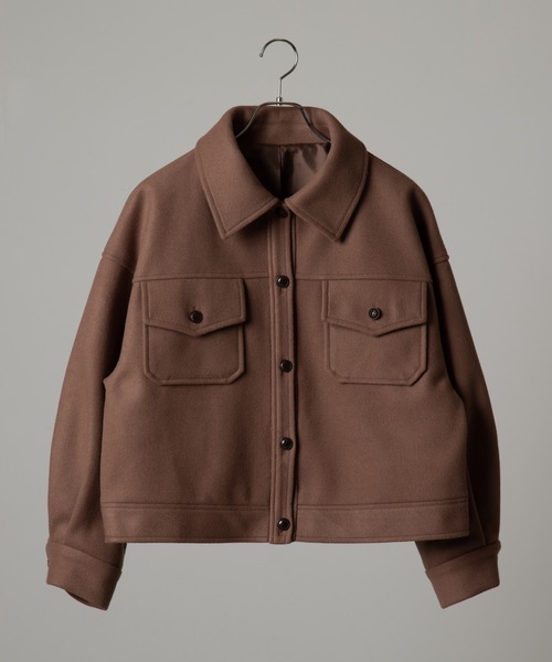 WEGO（ウィゴー）の「WEGO/【セットアップ対応商品】ビッグシルエットショートCPOブルゾンシャツジャケット（ミリタリージャケット・レディース・ブラック系その他/アイボリー/ライトブラウン/ベージュ系その他・FREE）」の20枚目の写真