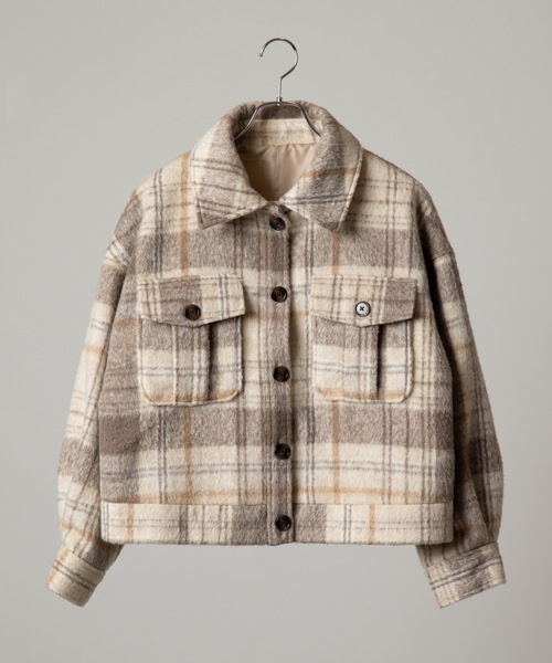 WEGO（ウィゴー）の「WEGO/【セットアップ対応商品】ビッグシルエットショートCPOブルゾンシャツジャケット（ミリタリージャケット・レディース・ブラック系その他/アイボリー/ライトブラウン/ベージュ系その他・FREE）」の19枚目の写真