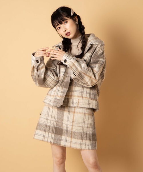 WEGO（ウィゴー）の「WEGO/【セットアップ対応商品】ビッグシルエットショートCPOブルゾンシャツジャケット（ミリタリージャケット・レディース・ブラック系その他/アイボリー/ライトブラウン/ベージュ系その他・FREE）」の22枚目の写真