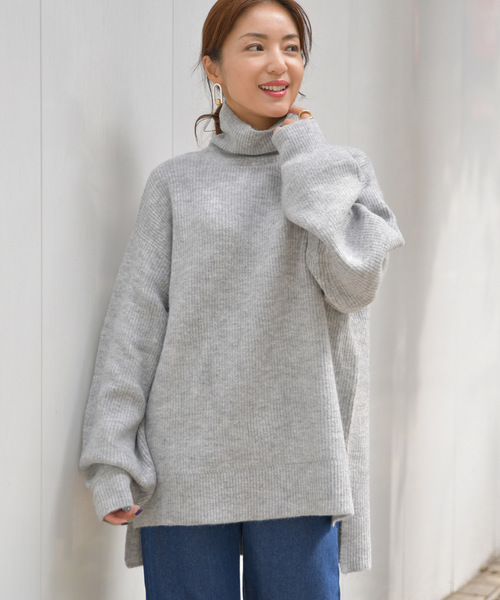 Ambre Neige（アンブルネージュ）の「ゆるハイネックタートル【WEB/EC限定商品】（ニット/セーター・レディース・パープル/グレー/オフホワイト・FREE）」の6枚目の写真