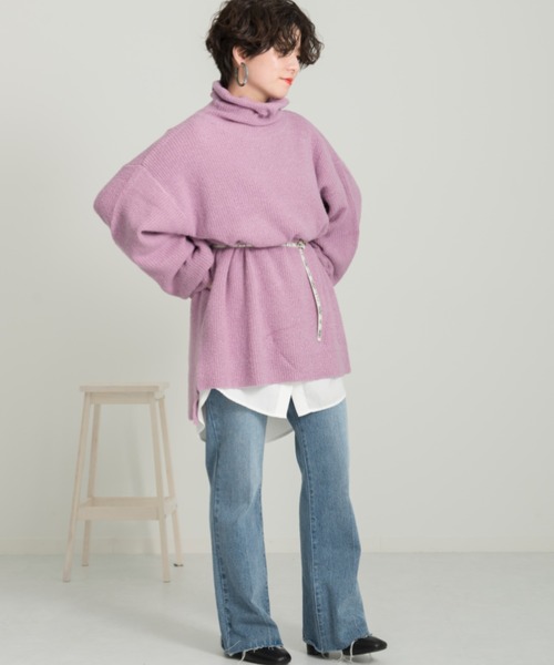 Ambre Neige（アンブルネージュ）の「ゆるハイネックタートル【WEB/EC限定商品】（ニット/セーター・レディース・パープル/グレー/オフホワイト・FREE）」の14枚目の写真