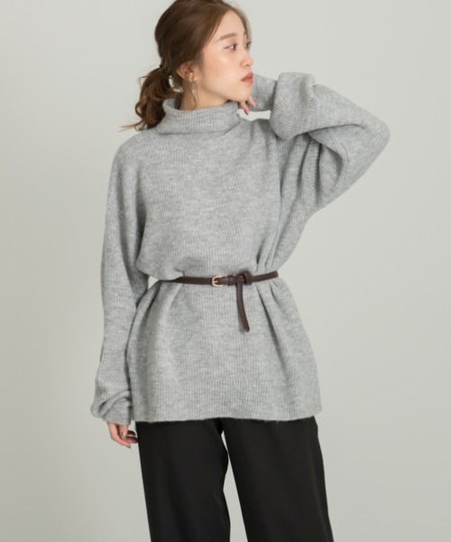 Ambre Neige（アンブルネージュ）の「ゆるハイネックタートル【WEB/EC限定商品】（ニット/セーター・レディース・パープル/グレー/オフホワイト・FREE）」の16枚目の写真