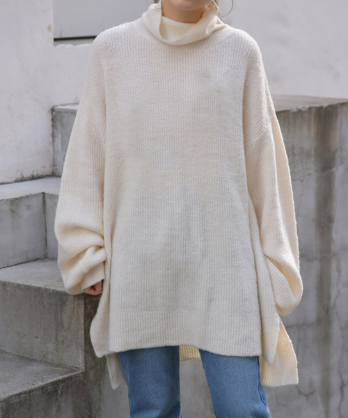 Ambre Neige（アンブルネージュ）の「ゆるハイネックタートル【WEB/EC限定商品】（ニット/セーター・レディース・パープル/グレー/オフホワイト・FREE）」の12枚目の写真