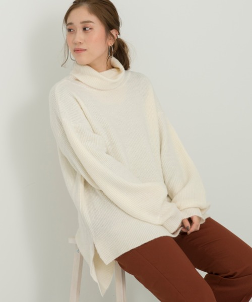 Ambre Neige（アンブルネージュ）の「ゆるハイネックタートル【WEB/EC限定商品】（ニット/セーター・レディース・パープル/グレー/オフホワイト・FREE）」の19枚目の写真