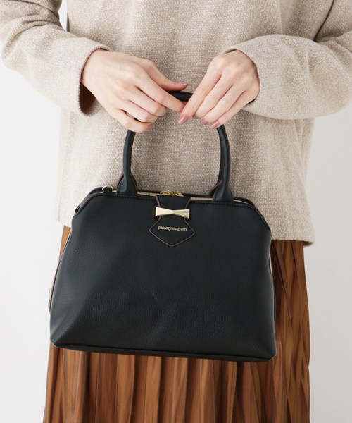 セール Online Passage Select Mignon Flaneur パサージュミニョンフラヌール のファッション トートバッグ リボンモチーフ2wayミニトートバッグ トートバッグ メーカー直販消費税無し