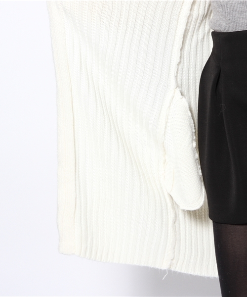 WEGO（ウィゴー）の「WEGO/リブ編みロングカーディガン（カーディガン/ボレロ・レディース・オフホワイト/キャメル・FREE）」の10枚目の写真