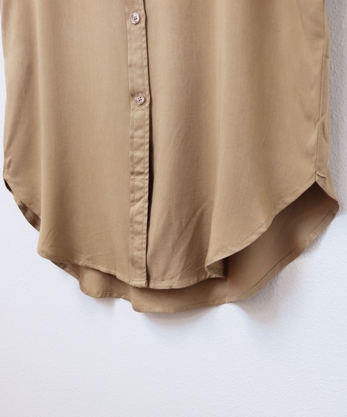 andme（アンドミー）の「レーヨン長袖シャツワンピース（シャツワンピース・レディース・カーキ/ブラック/ベージュ/グレー系その他・M/L）」の22枚目の写真