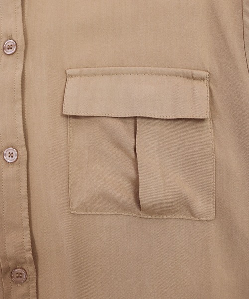 andme（アンドミー）の「レーヨン長袖シャツワンピース（シャツワンピース・レディース・カーキ/ブラック/ベージュ/グレー系その他・M/L）」の21枚目の写真