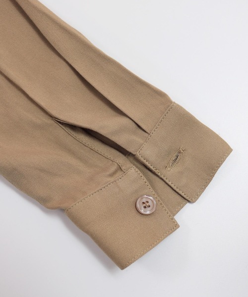 andme（アンドミー）の「レーヨン長袖シャツワンピース（シャツワンピース・レディース・カーキ/ブラック/ベージュ/グレー系その他・M/L）」の14枚目の写真