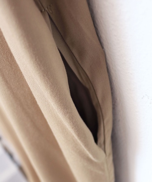 andme（アンドミー）の「レーヨン長袖シャツワンピース（シャツワンピース・レディース・カーキ/ブラック/ベージュ/グレー系その他・M/L）」の13枚目の写真