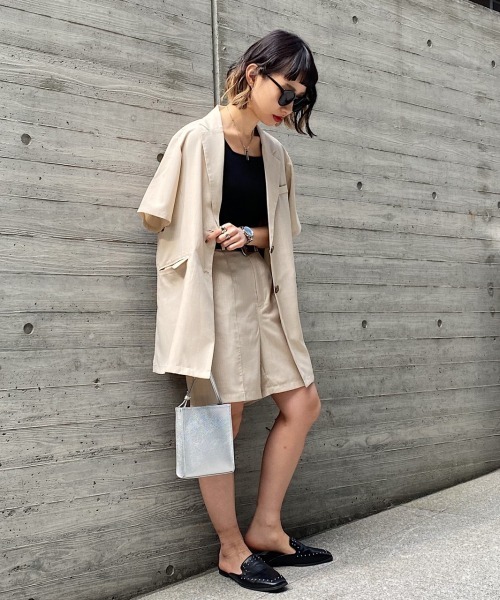 PAGEBOY（ページボーイ）の「セットアップ ショートトラウザー（その他パンツ・レディース・ブラック/ベージュ/グリーン・FREE）」の7枚目の写真