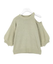 KOBE LETTUCE | アシンメトリーデザイン5分袖ニットトップス(ニット/セーター)