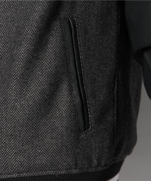 WEGO（ウィゴー）の「WEGO/ツイードスタジャン（スタジャン・メンズ・ダークグレー/ネイビー・MEDIUM/LARGE）」の7枚目の写真