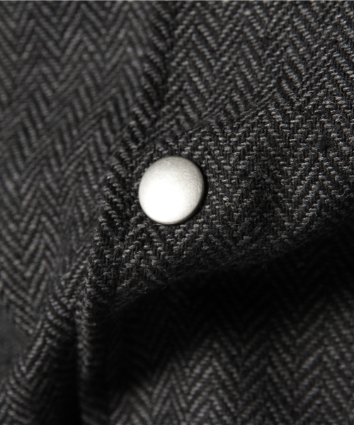 WEGO（ウィゴー）の「WEGO/ツイードスタジャン（スタジャン・メンズ・ダークグレー/ネイビー・MEDIUM/LARGE）」の13枚目の写真