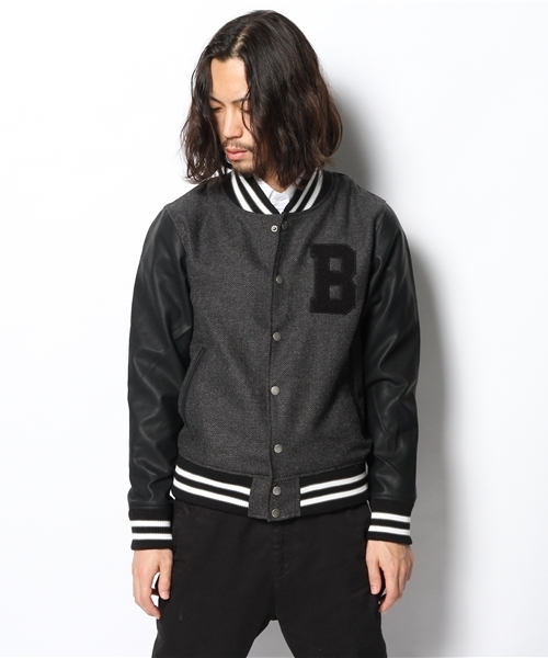 WEGO（ウィゴー）の「WEGO/ツイードスタジャン（スタジャン・メンズ・ダークグレー/ネイビー・MEDIUM/LARGE）」の14枚目の写真