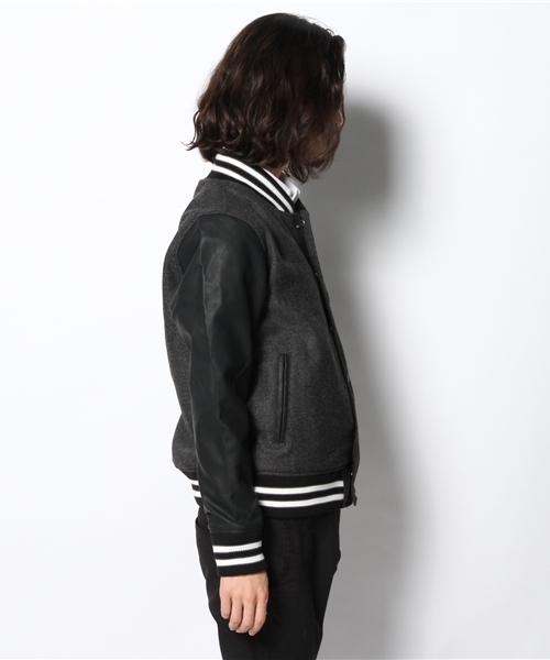 WEGO（ウィゴー）の「WEGO/ツイードスタジャン（スタジャン・メンズ・ダークグレー/ネイビー・MEDIUM/LARGE）」の9枚目の写真