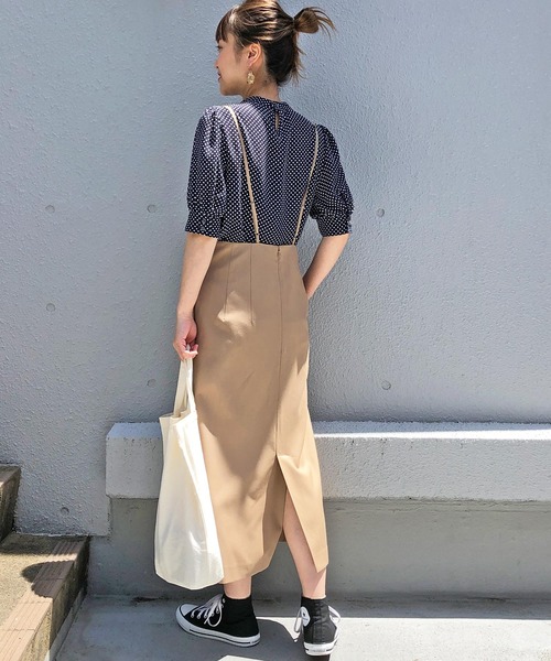 PICCIN（ピッチン）の「セミタイトジャンパースカート（ワンピース・レディース・ベージュ/ブラック・M）」の15枚目の写真