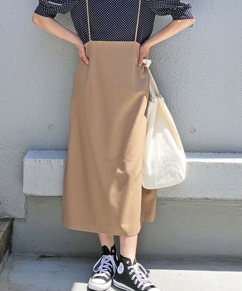 PICCIN（ピッチン）の「セミタイトジャンパースカート（ワンピース・レディース・ベージュ/ブラック・M）」の16枚目の写真