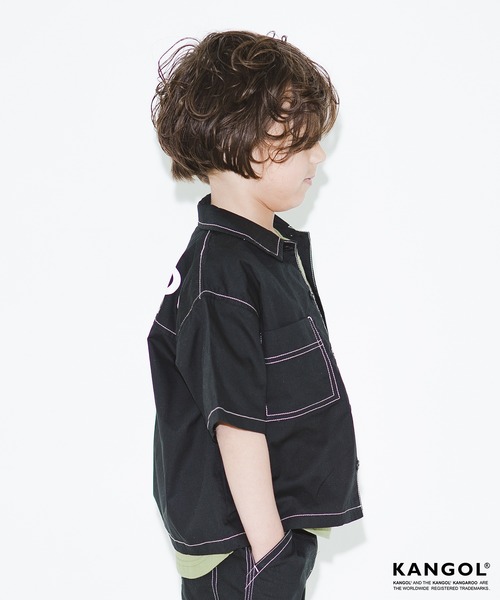 KANGOL（カンゴール）の「【KANGOL×RADCHAP】半袖ワークシャツ（シャツ/ブラウス・キッズ・オレンジ/ブラック・130cm/150cm/120cm/140cm/100cm/110cm/90cm）」の8枚目の写真