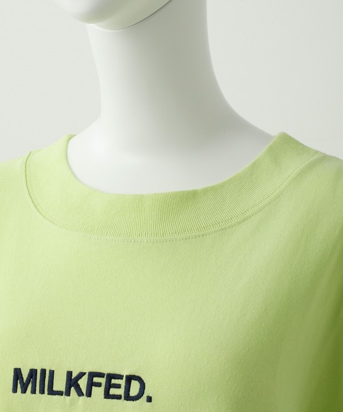 MILKFED.(ミルクフェド)の「LAYERED SLEEVE LOGO TOP(Tシャツ/カットソー・レディース・ホワイト/ブラック/ライトグリーン・ONE SIZE)」の4枚目の写真