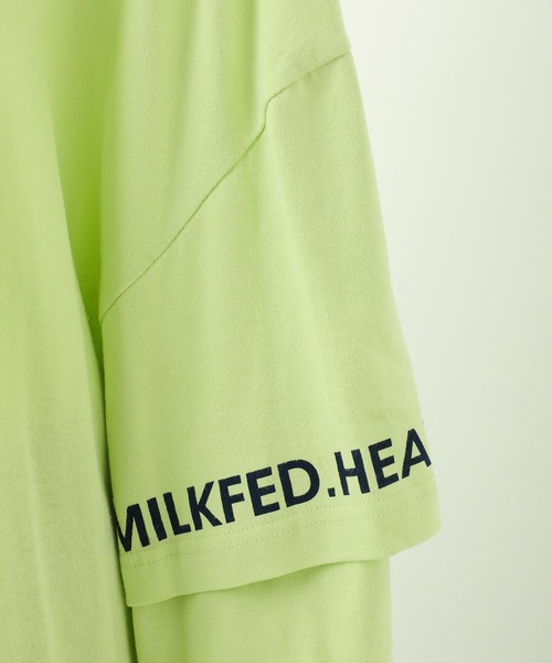 MILKFED.(ミルクフェド)の「LAYERED SLEEVE LOGO TOP(Tシャツ/カットソー・レディース・ホワイト/ブラック/ライトグリーン・ONE SIZE)」の7枚目の写真