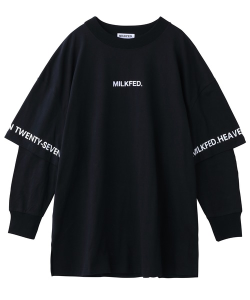 MILKFED.(ミルクフェド)の「LAYERED SLEEVE LOGO TOP(Tシャツ/カットソー・レディース・ホワイト/ブラック/ライトグリーン・ONE SIZE)」の16枚目の写真