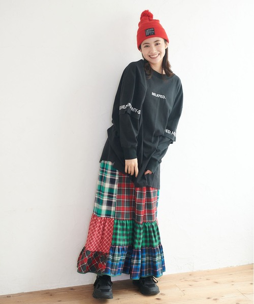 MILKFED.(ミルクフェド)の「LAYERED SLEEVE LOGO TOP(Tシャツ/カットソー・レディース・ホワイト/ブラック/ライトグリーン・ONE SIZE)」の15枚目の写真