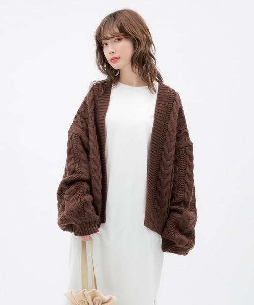 ケーブルショートカーディガン カーディガン ボレロ Earth Music Ecology アースミュージックアンドエコロジー のファッション通販 Zozotown