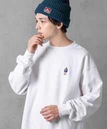 BEN DAVIS/WHITE LABEL | 【 BEN DAVIS （ ベンデイビス ）】ミニゴリラ ワンポイント 刺繍 クルーネック スウェット / プルオーバー(スウェット)