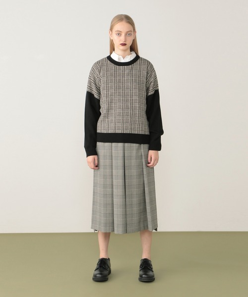 FRAPBOIS（フラボア）の「チェックニット（ニット/セーター・レディース・グレー系その他/ベージュ系その他・2/1）」の9枚目の写真