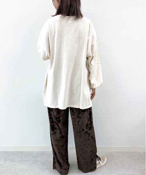 apres jour mignon（アプレジュールミニョン）の「スリット入りBIGロンT【ZOZOTOWN限定アイテム】（Tシャツ/カットソー・レディース・アイボリー/ブラック/ダークパープル/オフホワイト・フリー）」の19枚目の写真