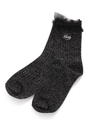 ■チュールフリルラメクルーソックス