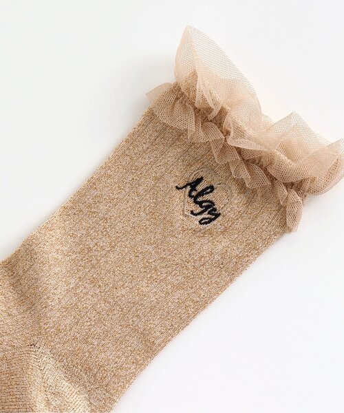 algy（アルジー）の「■チュールフリルラメクルーソックス（ソックス/靴下・キッズ・ブラック/シルバー/ゴールド・24/21）」の6枚目の写真