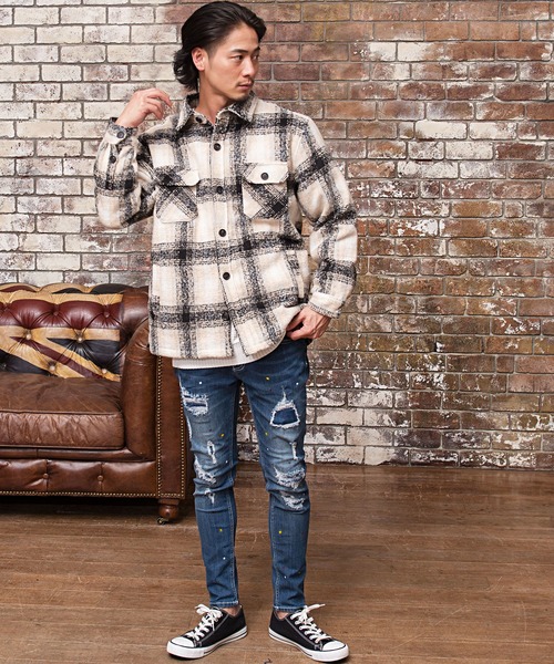 『CavariA/キャバリア』チェック柄起毛長袖シャツジャケット（シャツ/ブラウス）｜CavariA（キャバリア）