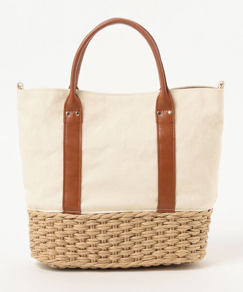 Ray BEAMS（レイビームス）の「Ray BEAMS / キャンバス カゴ トートバッグ（トートバッグ・レディース・ブラック/ホワイト・ONE SIZE）」の15枚目の写真