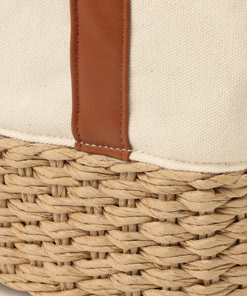 Ray BEAMS（レイビームス）の「Ray BEAMS / キャンバス カゴ トートバッグ（トートバッグ・レディース・ブラック/ホワイト・ONE SIZE）」の17枚目の写真