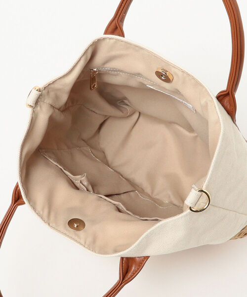 Ray BEAMS（レイビームス）の「Ray BEAMS / キャンバス カゴ トートバッグ（トートバッグ・レディース・ブラック/ホワイト・ONE SIZE）」の7枚目の写真