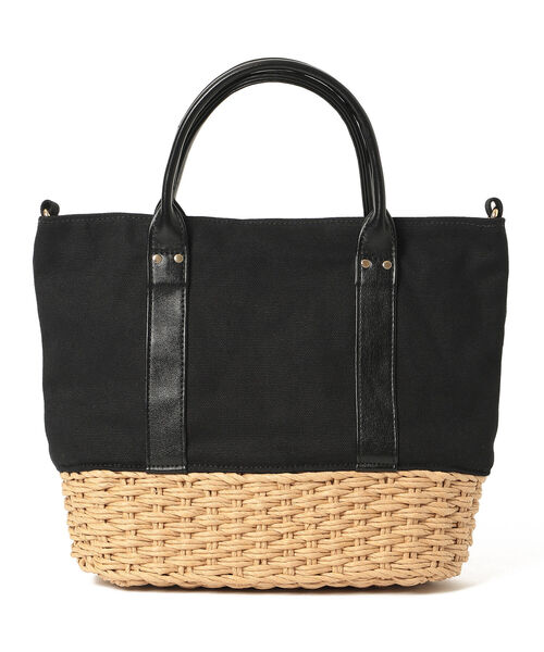 Ray BEAMS（レイビームス）の「Ray BEAMS / キャンバス カゴ トートバッグ（トートバッグ・レディース・ブラック/ホワイト・ONE SIZE）」の11枚目の写真