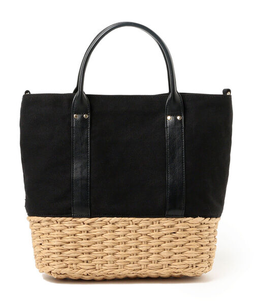 Ray BEAMS（レイビームス）の「Ray BEAMS / キャンバス カゴ トートバッグ（トートバッグ・レディース・ブラック/ホワイト・ONE SIZE）」の13枚目の写真