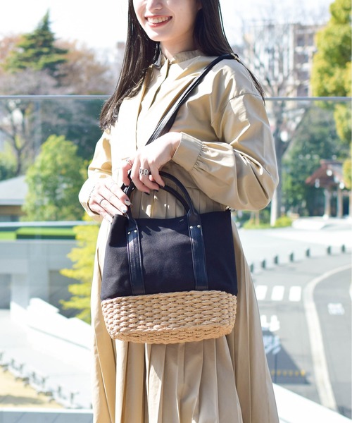 Ray BEAMS（レイビームス）の「Ray BEAMS / キャンバス カゴ トートバッグ（トートバッグ・レディース・ブラック/ホワイト・ONE SIZE）」の21枚目の写真