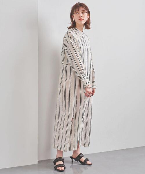 SACRA サクラ HIGH COUNT STRIPE OP シャツワンピース SACRA サクラ HIGH COUNT STRIPE OP シャツワンピース - メルカリ