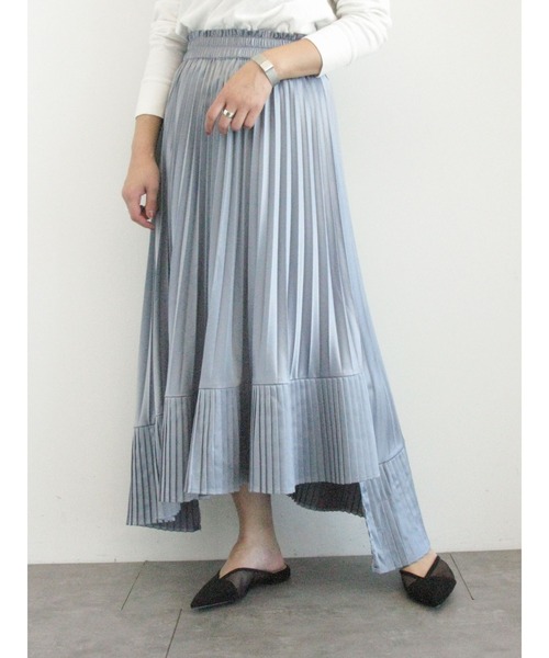 ELENCARE DUE（エレンカーレデュエ）の「・ELENCARE DUE プリーツイレヘムスカート＊（スカート・レディース・オレンジ/ブルー/ミント/グレイッシュベージュ・FREE）」の3枚目の写真