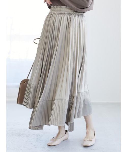 ELENCARE DUE（エレンカーレデュエ）の「・ELENCARE DUE プリーツイレヘムスカート＊（スカート・レディース・オレンジ/ブルー/ミント/グレイッシュベージュ・FREE）」の7枚目の写真