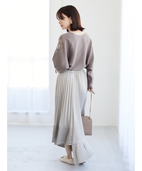 ELENCARE DUE（エレンカーレデュエ）の「・ELENCARE DUE プリーツイレヘムスカート＊（スカート・レディース・オレンジ/ブルー/ミント/グレイッシュベージュ・FREE）」の13枚目の写真