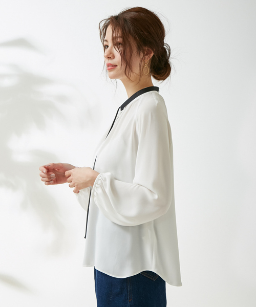 Rouge vif Anna（ルージュヴィフアンナ）の「【WEB限定】リボンタイブラウス（シャツ/ブラウス・レディース・ホワイト/スモークピンク/ベージュ・フリー）」の11枚目の写真