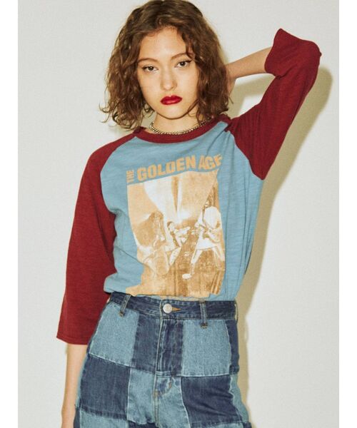 jouetie(ジュエティ)の「ローズラグランロンT(Tシャツ/カットソー・レディース・ブルー/ベージュ/オフホワイト・MEDIUM)」の4枚目の写真