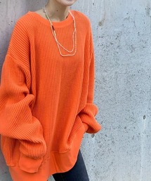 Kastane | 【UNISEX】ワッフルクルーネックプルオーバー(Tシャツ/カットソー)