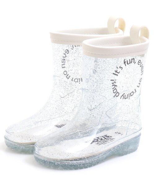 BREEZE（ブリーズ）の「透明3柄レインシューズ（レインシューズ・キッズ・ホワイト/ライム/オフホワイト・18/15 /14/16/17/19）」の2枚目の写真