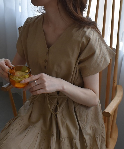 solleim（ソルレム）の「インド綿マキシ丈ティアードワンピース（ワンピース・レディース・パープル/ブラック/ベージュ/グレー・FREE）」の21枚目の写真